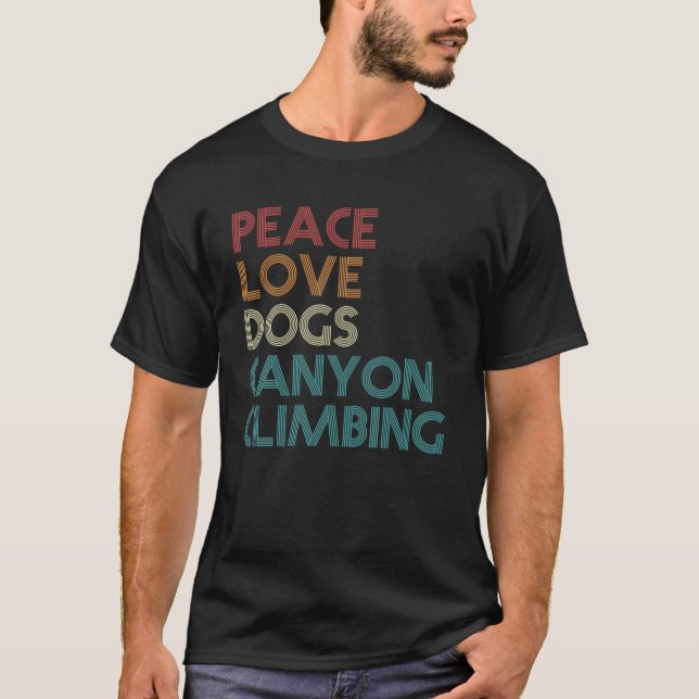 Canyon Sten klättrar upp Hund älskare Kliber Vinta T Shirt (Framsida)