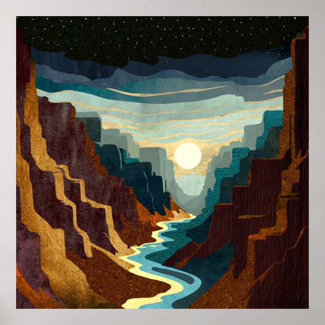Canyon Sunset liggande Poster (Framsidan)