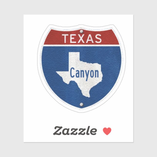 Canyon Texas Road Sign Klistermärken (Ark)