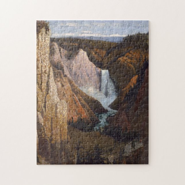 Canyon Waterfall Nature Scene Puzzle Pussel (Vertikal)