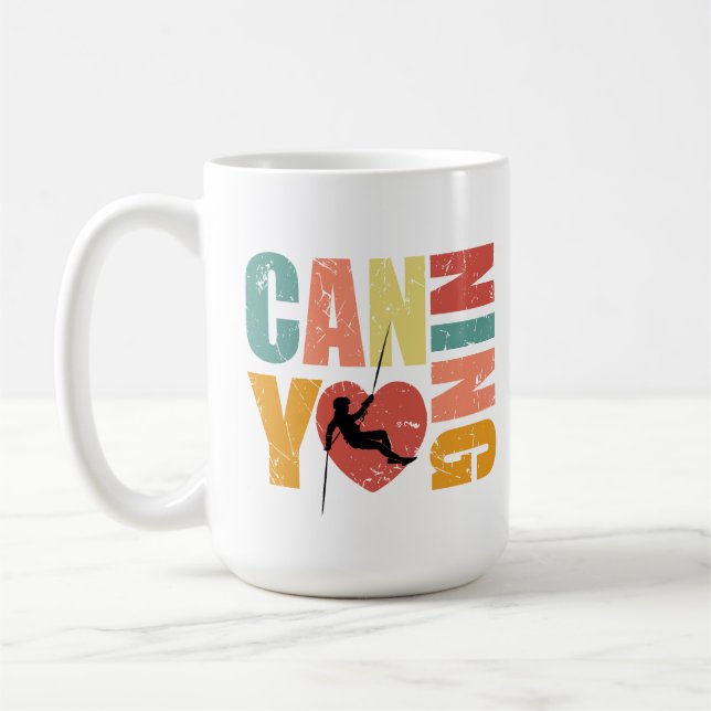 Canyoneering I Kärlek Canyoning Rappelling Älskare Kaffemugg (Vänster)