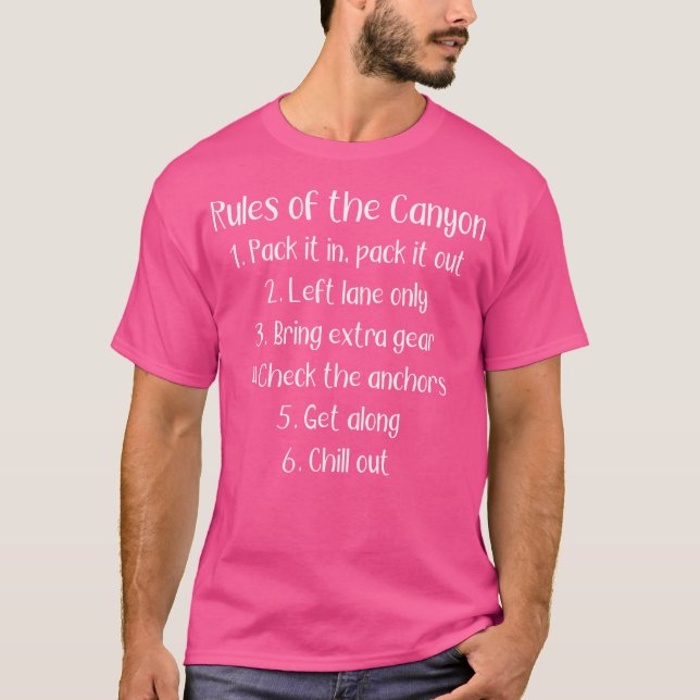 Canyoning Regler Tshirt Funny Canyon Resa Camping  T Shirt (Framsida)
