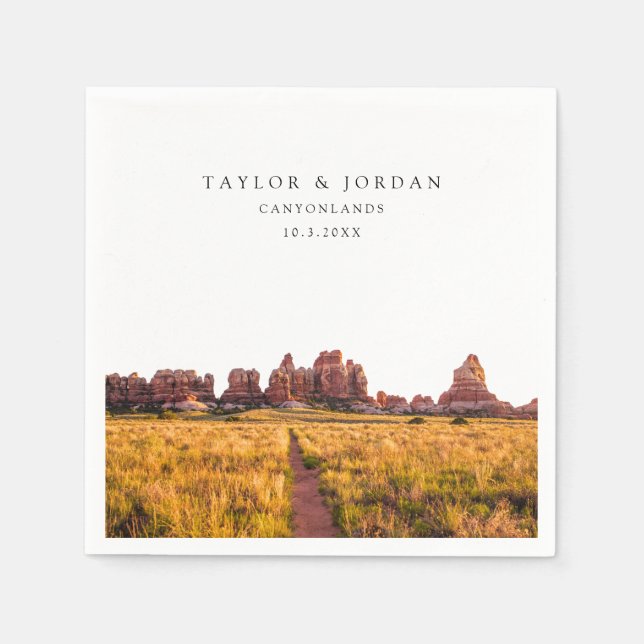 Canyonlands Bröllop Papper Cocktail Napkin Pappersservett (Framsidan)