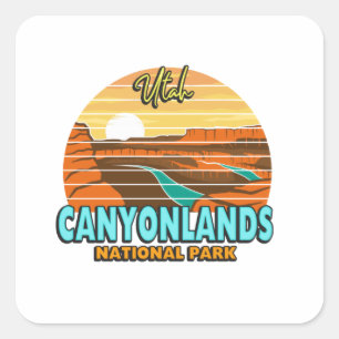 Canyonlands Moab Utah Nationalpark Natature Exdoor Fyrkantigt Klistermärke