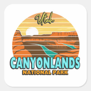 Canyonlands Moab Utah Nationalpark Natature Exdoor Fyrkantigt Klistermärke