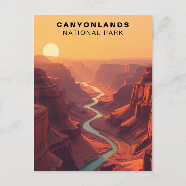 Canyonlands National Park Retro USA Vykort (Framsida)
