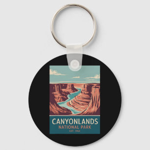 Canyonlands National Park Vintage Camping Vandring Nyckelring