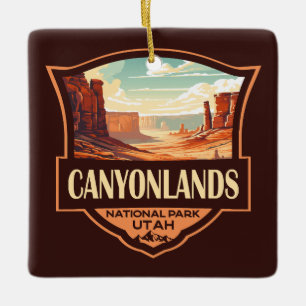 Canyonlands nationalpark Illustration Retro Julgransprydnad Keramik