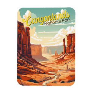 Canyonlands nationalpark Illustration Retro Magnet