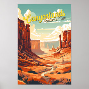 Canyonlands Nationalpark Illustration Retro Poster