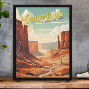 Canyonlands nationalpark Illustration Retro Poster