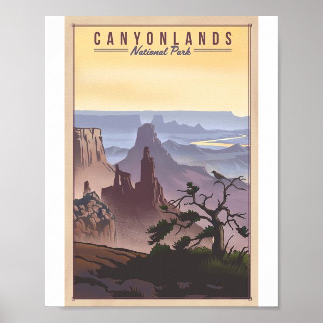 Canyonlands nationalpark Litho Artwork Poster (Framsidan)