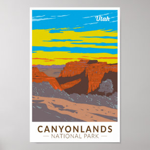 Canyonlands nationalpark Moab Travel Art Vintage Poster