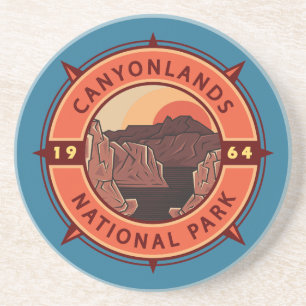 Canyonlands nationalpark Retro Compass Emblem Underlägg