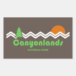 Canyonlands nationalpark Retro Rektangulärt Klistermärke