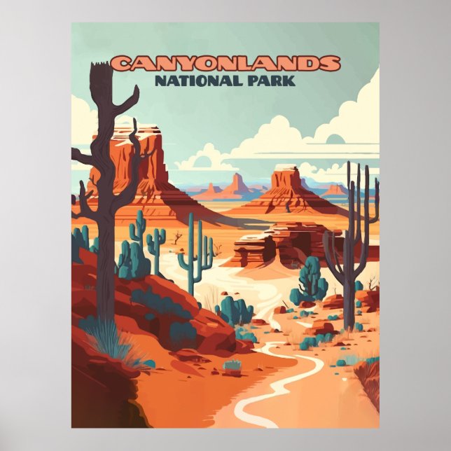 Canyonlands nationalpark Utah Desert-bergen Poster (Framsidan)