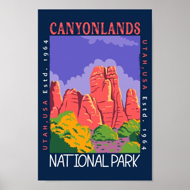 Canyonlands nationalpark Utah Distress Poster (Framsidan)