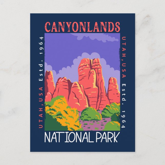 Canyonlands nationalpark Utah Distress Vykort (Framsida)