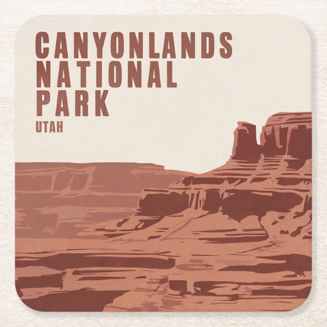 Canyonlands nationalpark Utah Minimal liggande Underlägg Papper Kvadrat (Framsidan)