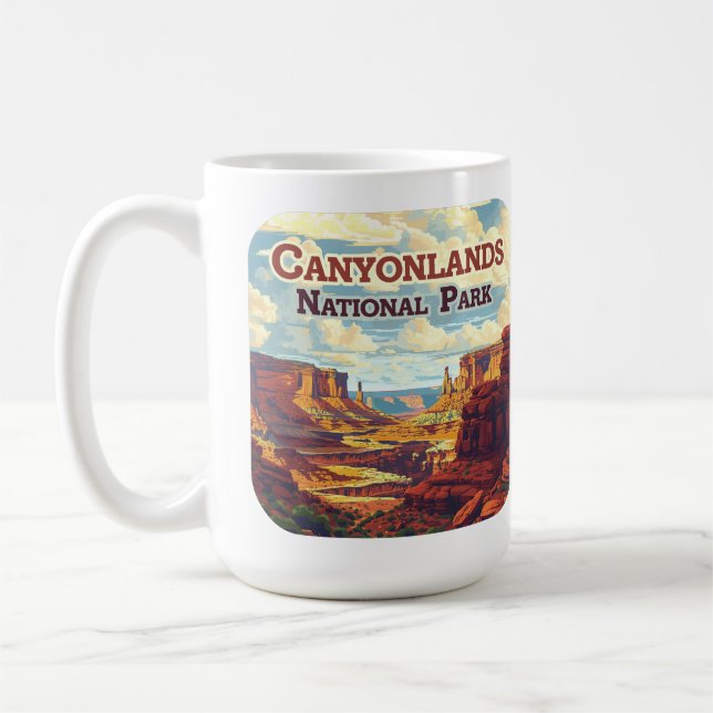 Canyonlands nationalpark Utah Moab Retro Kaffemugg (Vänster)