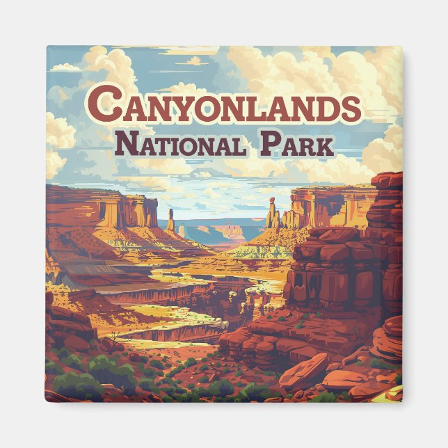 Canyonlands nationalpark Utah Moab Retro Magnet (Framsidan)