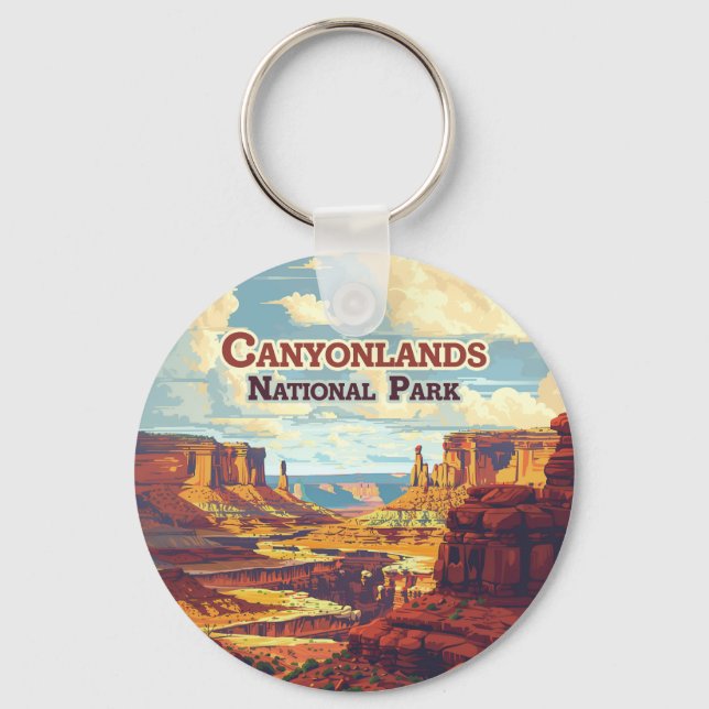 Canyonlands nationalpark Utah Moab Retro Nyckelring (Framsida)