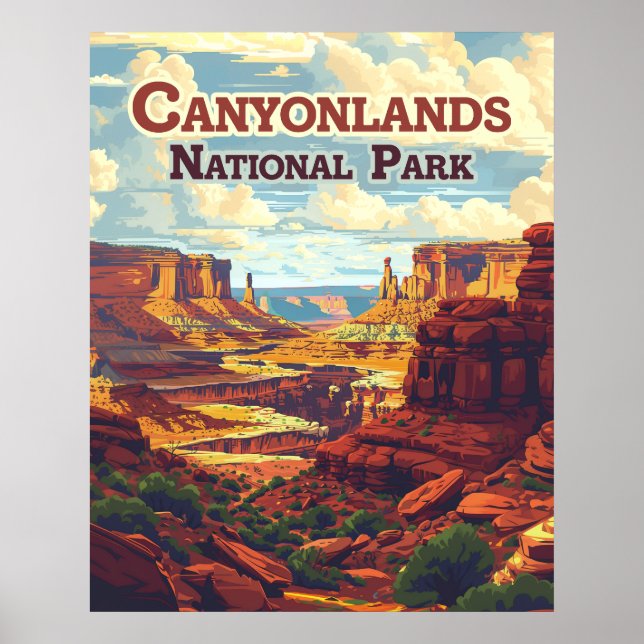Canyonlands nationalpark Utah Moab Retro Poster (Framsidan)