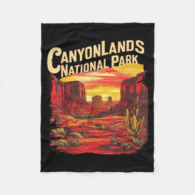 Canyonlands nationalpark vandrings souvenir fleecefilt (Framsidan)