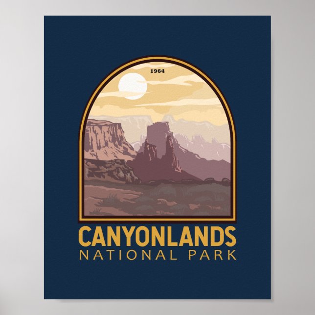 Canyonlands nationalpark Vintage Emblem Poster (Framsidan)