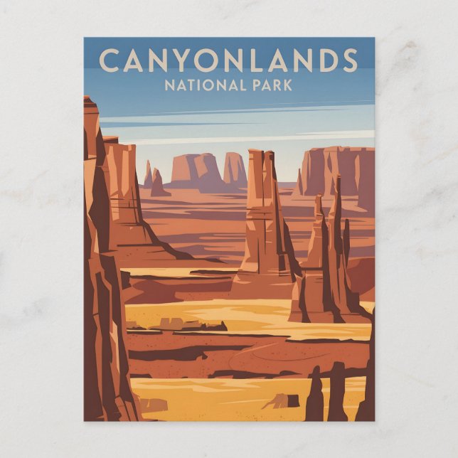 Canyonlands nationalparks Vintage Vykort (Framsida)