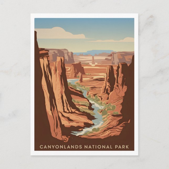 Canyonlands nationalparks Vintage Vykort (Framsida)