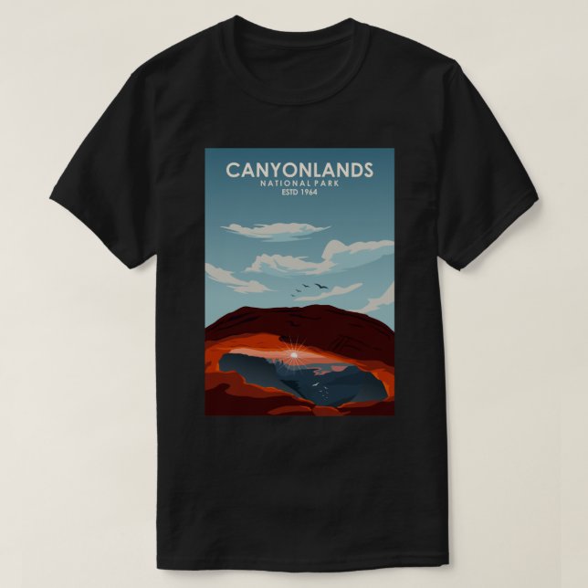 Canyonlands nationalparksreseaffischsavdelning t shirt (Design framsida)