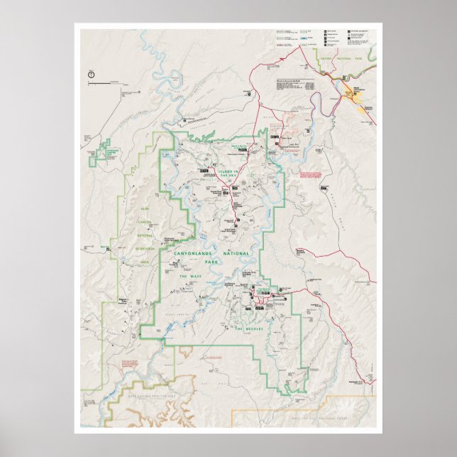 Canyonlands (Utah) karta poster (Framsidan)
