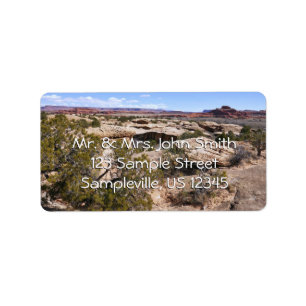 Canyonlands vy från Cave Springs Trail Adressetikett