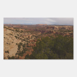 Canyonlands vy från Neck Springs Trail Rektangulärt Klistermärke