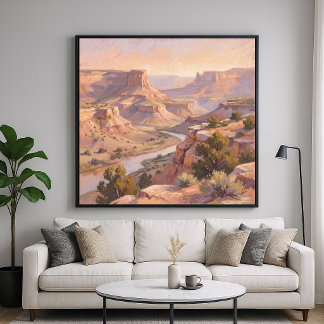 Canyonlandskap - Pastell Målning Stil Konst Poster