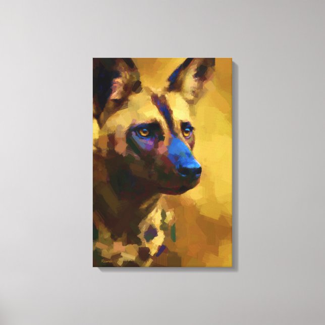 Cão Selvagem Africano Arte Canvastryck (Framsida)