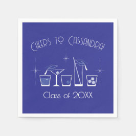 Cap and Cocktail Graduation Party Blue Pappersservett