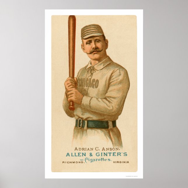 Cap Anson Baseball Card 1887 Poster (Framsidan)