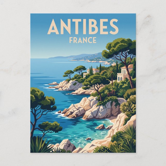 Cap d'Antibes Frankrike Vykort (Framsida)