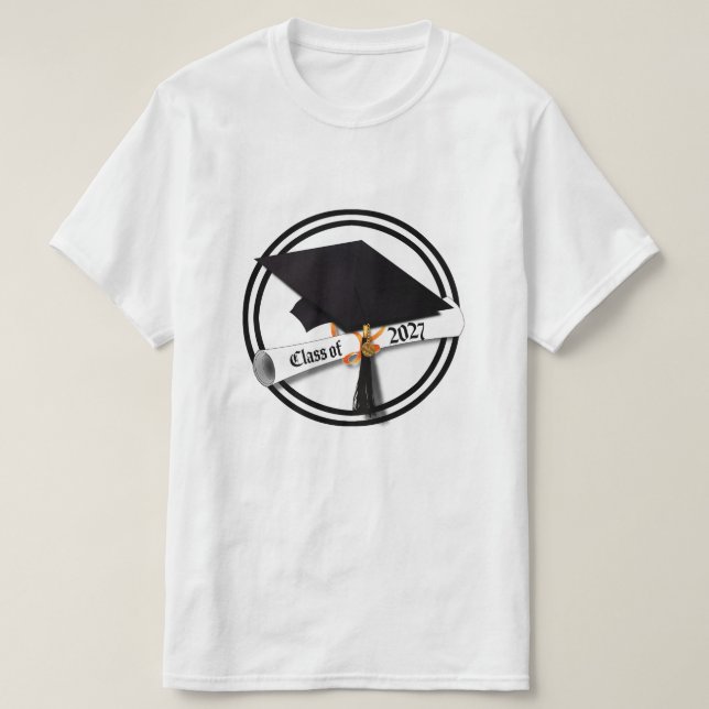 Cap Diploma Class of 2027 Graduation T Shirt (Design framsida)