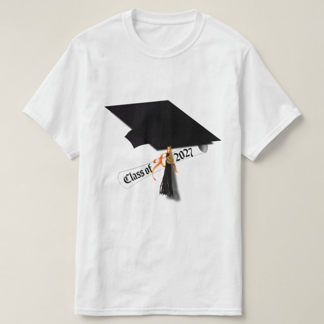 Cap Diploma Class of 2027 Graduation T Shirt (Design framsida)