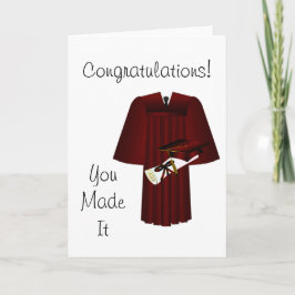 Cap Gown and Diploma Congratulations Kort