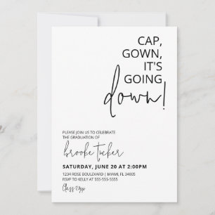 Cap Gown är på väg ner Studentfest Inbjudningar