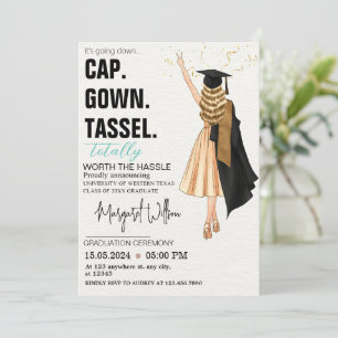 CAP GOWN TASSEL Anpassningsbar Studenten Inbjudningar