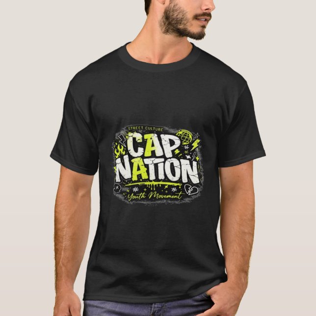 Cap Nation Streetwear T-Shirt Graffiti  (Framsida)