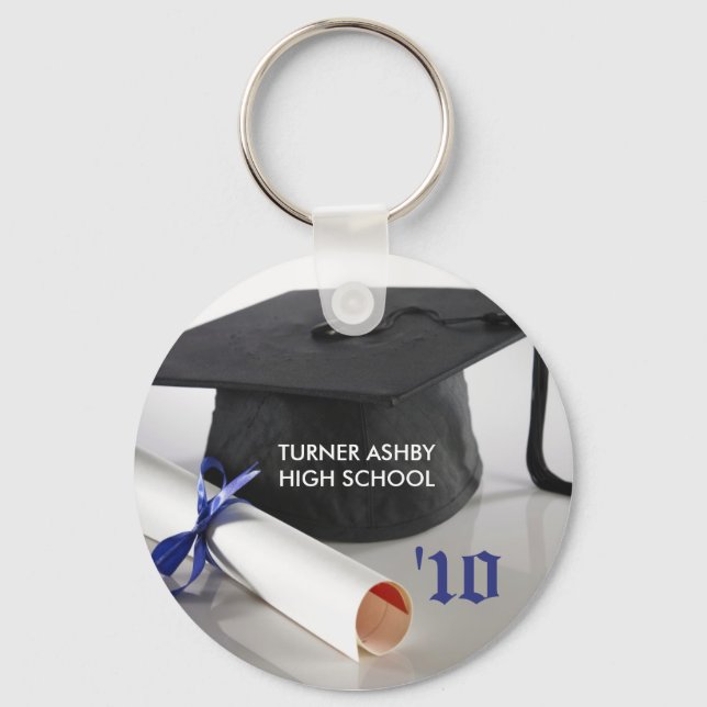 Cap och Tassel Anpassningsbar Studenten Keychain G Nyckelring (Framsida)