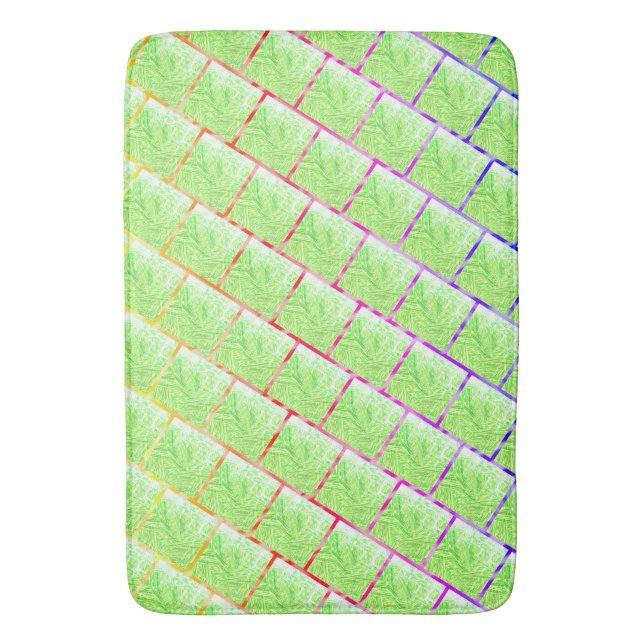 Capa de Iphod, quadrados verdes e linhas coloridas Badrumsmatta (Framsidan (Vertikal))