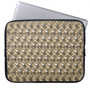 Capa de Laptop, quadrados brancos e placas marrom Laptop Fodral