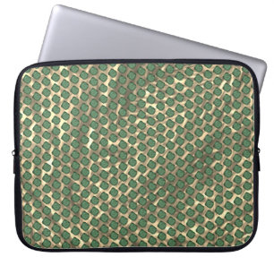 Capa de Laptop, quadriculos verdes sobre marrom Laptop Fodral